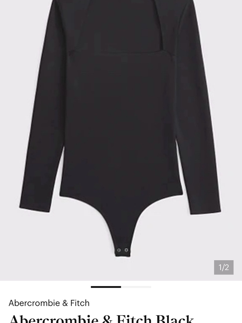 Abercrombie & Fitch Black Long-Sleeve Snap-Front Bodysuit